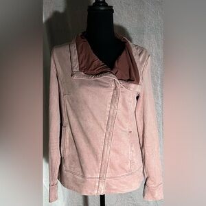 Anthropologie Marrakech pink suede zip up jacket​​​